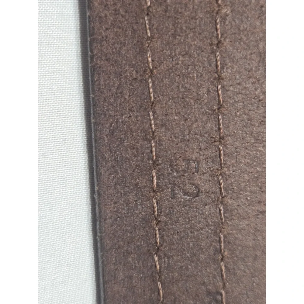 Buxton Leather Reflective Work Belt Size 52 Brown Silver 1.25